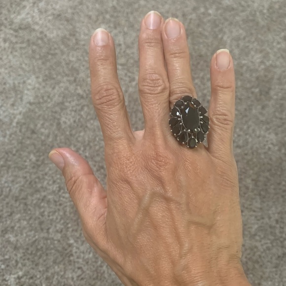 Vintage antique black onyx statement cocktail ring - Picture 5 of 5